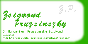 zsigmond pruzsinszky business card